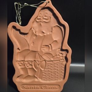 Vintage 1992 Longaberger Pottery Santa Claus Cookie Mold.